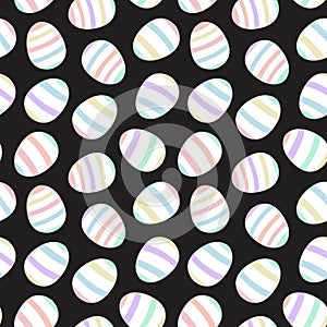 Rainbow Pastel Easter Egg Seamless Pattern Background