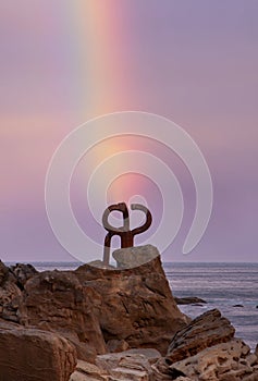 rainbow and Peine del Viento in Donostia - San Sebastian, Euskadi photo