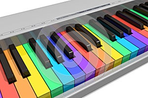 Rainbow piano keyboard