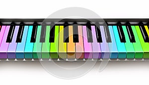 Rainbow piano keyboard