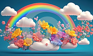 Rainbow pictures create a warm and creative story inspired by 3D origami pictures