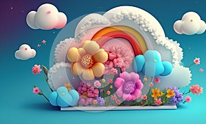 Rainbow pictures create a warm and creative story inspired by 3D origami pictures