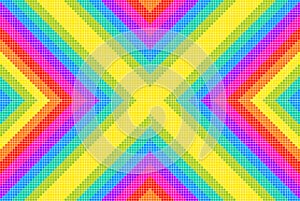 Rainbow Pixel X Pattern Background