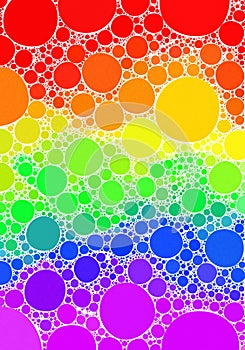 Rainbow polka dots background