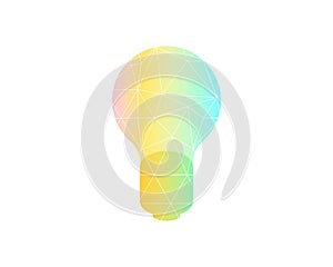 Rainbow polygon light burb for innovation or creative symbol photo