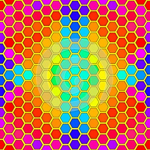 Rainbow polygon seamless pattern. Vector illustration