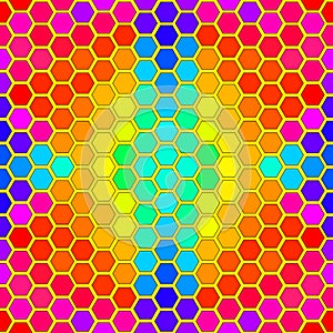 Rainbow polygon seamless pattern. Vector illustration