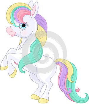 Rainbow Pony Rearing Up