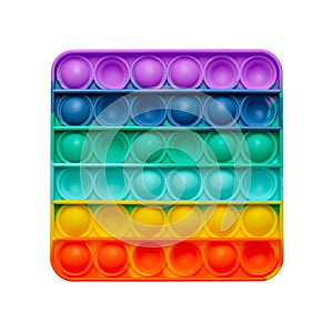 Rainbow pop it fidget toy isolated photo