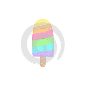 Rainbow ice popsicle vector illustration
