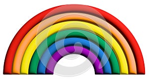 Rainbow Pride flag 3D illustration style icon symbol isolated on white
