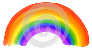 Rainbow Pride flag watercolor art icon symbol isolated on white