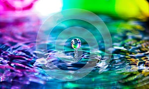 Rainbow Pride Water Drop Splash