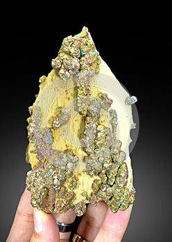 Rainbow Pyrite crystal on Matrix Mineral Specimen from Pakistan