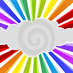 Rainbow Rays Cloud Greeting Card