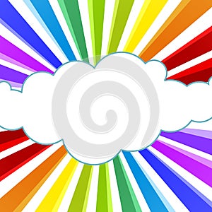 Rainbow Rays And Cloud Greeting Card