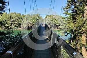 Rainbow Reach Kepler track Bridge over the Waiau River clean sky