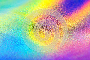 Rainbow real holographic foil texture background