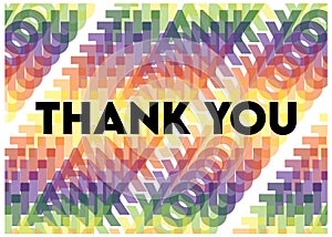 Rainbow Retro Fun Thank You Card Printable Template