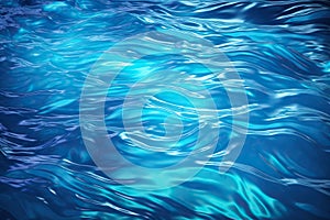 Rainbow ripples on the water, blue background. Generated by artificial intelligence