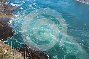 Rainbow on river