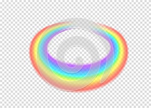 Rainbow round with limpid section edge on transparent background