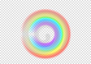 Rainbow round with limpid section edge on transparent background