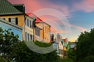 Rainbow Row located in Charleston, South Carolina