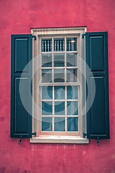 Rainbow row street in charleston south carolina scenery and hist