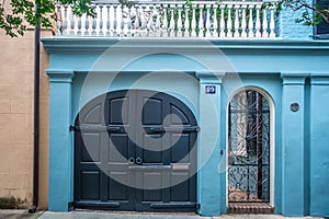 Rainbow row street in charleston south carolina scenery and hist