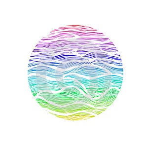 Rainbow sea graphic logo. vector illustration