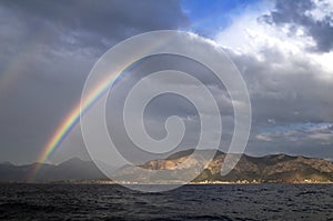 Rainbow,sea and island