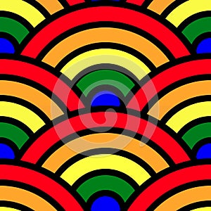 Rainbow Seigaiha pattern 