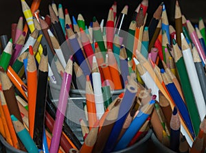 A rainbow selection of coloring pencils