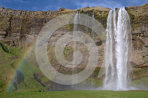 Rainbow at Seljalandfoss in Iceland