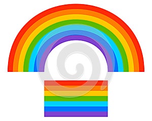 Rainbow shape with tweaked and regular version Regular is repea
