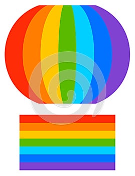 Rainbow shape with tweaked and regular version Regular is repea