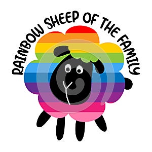 Rainbow sheep of the family LGBTQ pride sticker