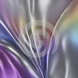 Rainbow and silver gradient with smooth color transitions. AI-Generated.