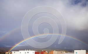 Rainbow in the sky against cloud