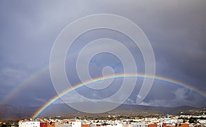 Rainbow in the sky against cloud