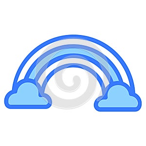 rainbow, sky, cloud Blue Outline Simple Icon