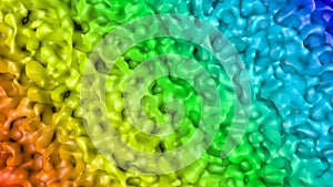Rainbow slowly deformable surface. 3d render