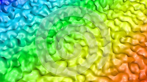 Rainbow slowly deformable surface. 3d render