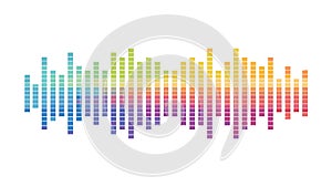 Rainbow Sound Bars: Vibrant Audio Equalizer Visual, vector design Generative AI