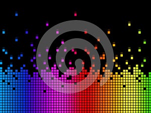 Rainbow Soundwaves Background Means Musical Playing Or DJ