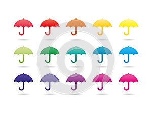 Rainbow spectrum colorful umbrellas