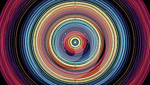 A rainbow spectrum gradient circle seamless pattern, Ai generated image