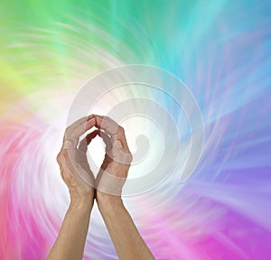 Rainbow Spiral Energy healing hands