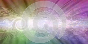 Rainbow Spiralling Vortex Background Banner